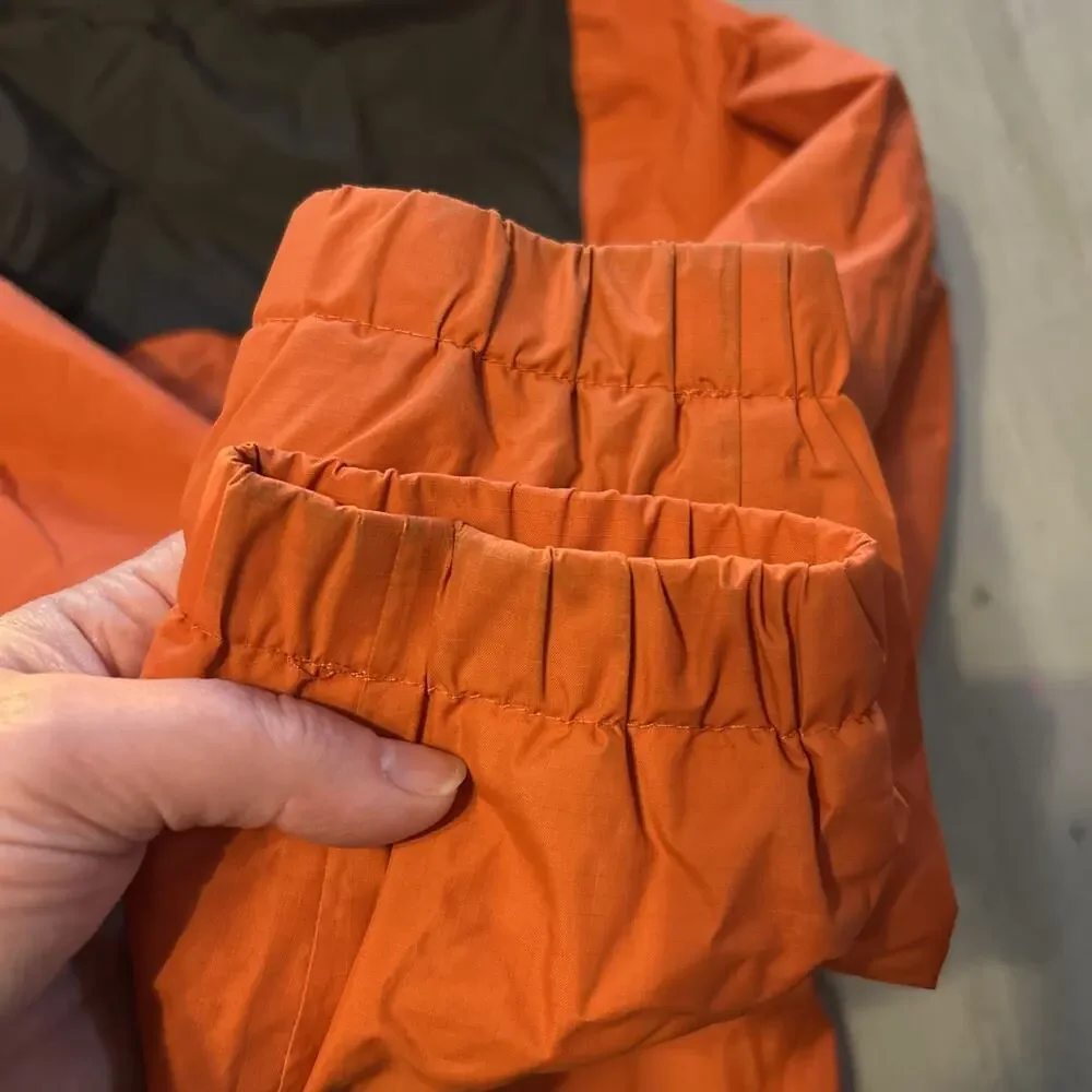 The North Face Warm Storm Orange Gray Hooded Waterproof Jacket Boys M 10/12